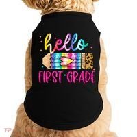 Hello First Grade Leopard Tie Dye Pencil Doggie Tank thumb 0