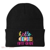 Hello First Grade Leopard Tie Dye Pencil Beanie thumb 0