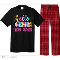 Hello First Grade Leopard Tie Dye Pencil Pajama Set thumb 0