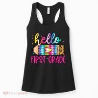 Hello First Grade Leopard Tie Dye Pencil Women's Tank Top thumb 0