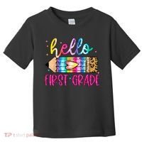 Hello First Grade Leopard Tie Dye Pencil Toddler T-Shirt thumb 0