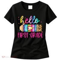 Hello First Grade Leopard Tie Dye Pencil Women's T-Shirt thumb 0