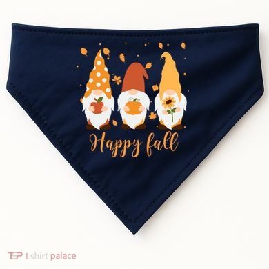 Happy Fall Gnome Festive Cute USA-Made Doggie Bandana