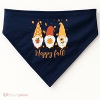 Happy Fall Gnome Festive Cute USA-Made Doggie Bandana thumb 0