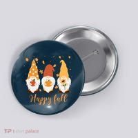 Happy Fall Gnome Festive Cute Button thumb 0