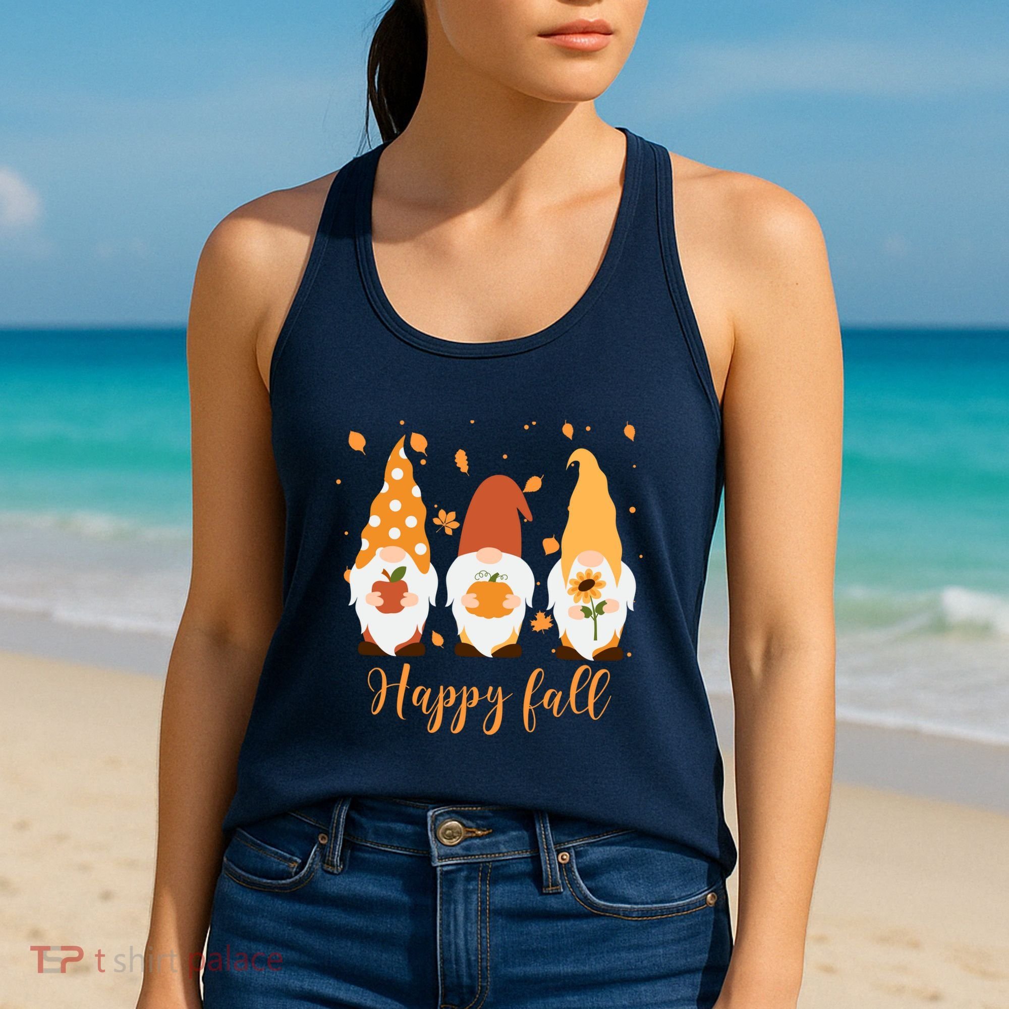 Happy Fall Gnome Festive Cute Women's Tank Top