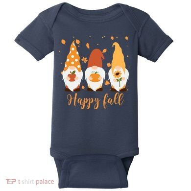 Happy Fall Gnome Festive Cute Baby Bodysuit