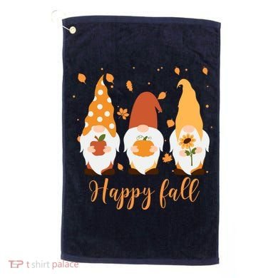 Happy Fall Gnome Festive Cute Golf Towel