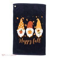 Happy Fall Gnome Festive Cute Golf Towel thumb 0
