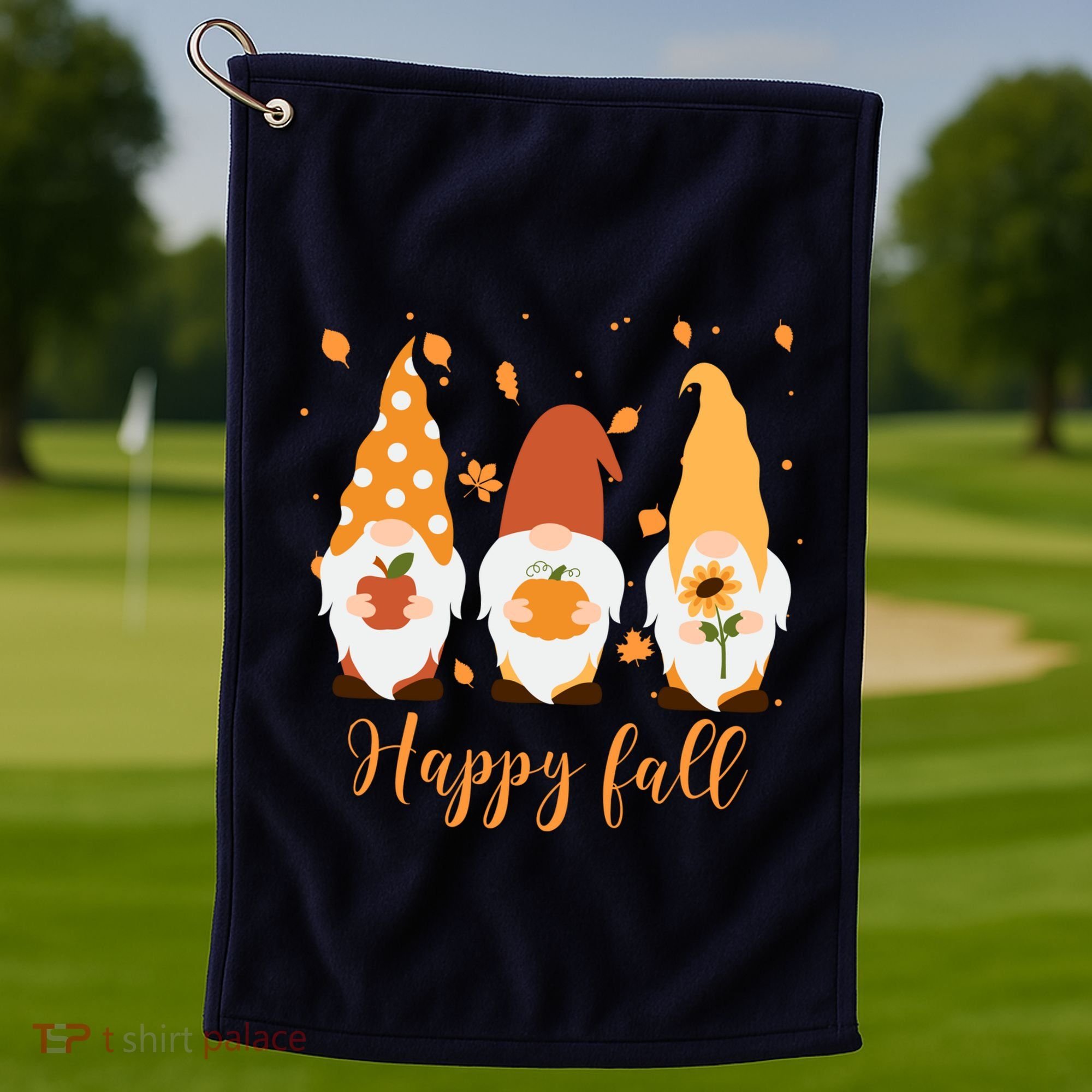 Happy Fall Gnome Festive Cute Golf Towel