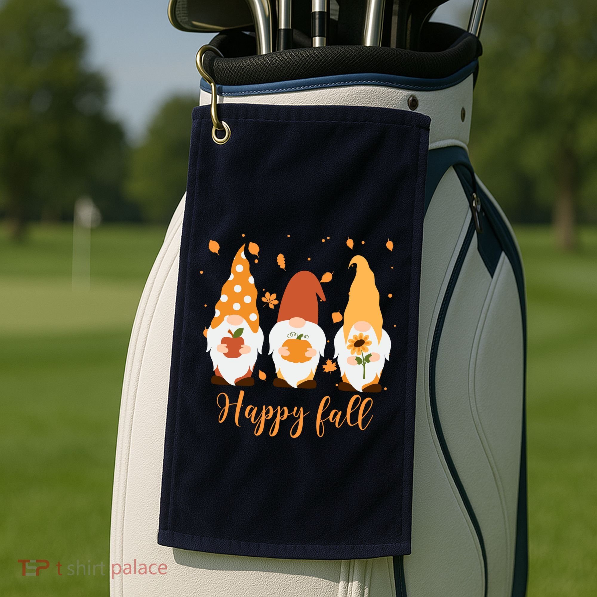 Happy Fall Gnome Festive Cute Golf Towel