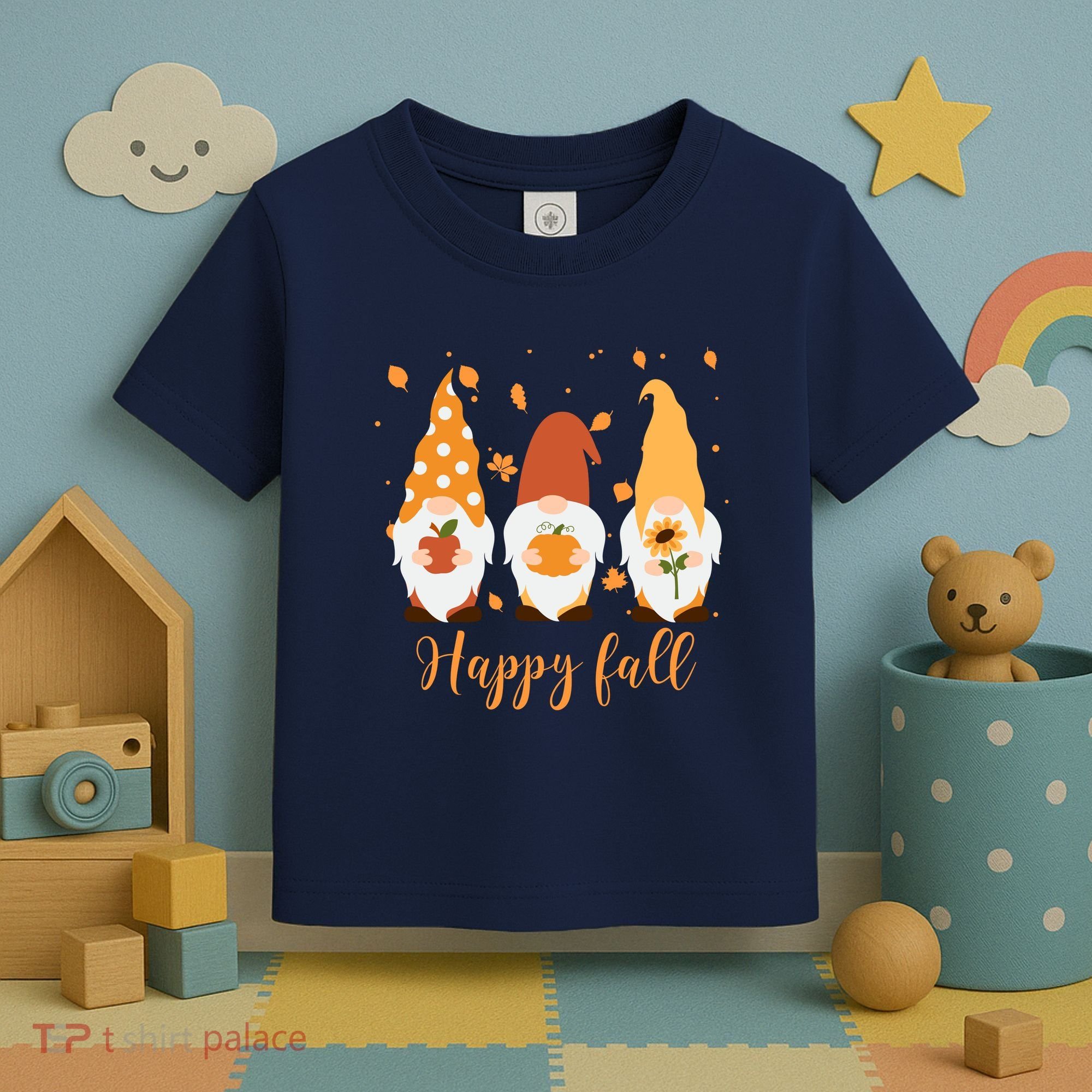 Happy Fall Gnome Festive Cute Toddler T-Shirt