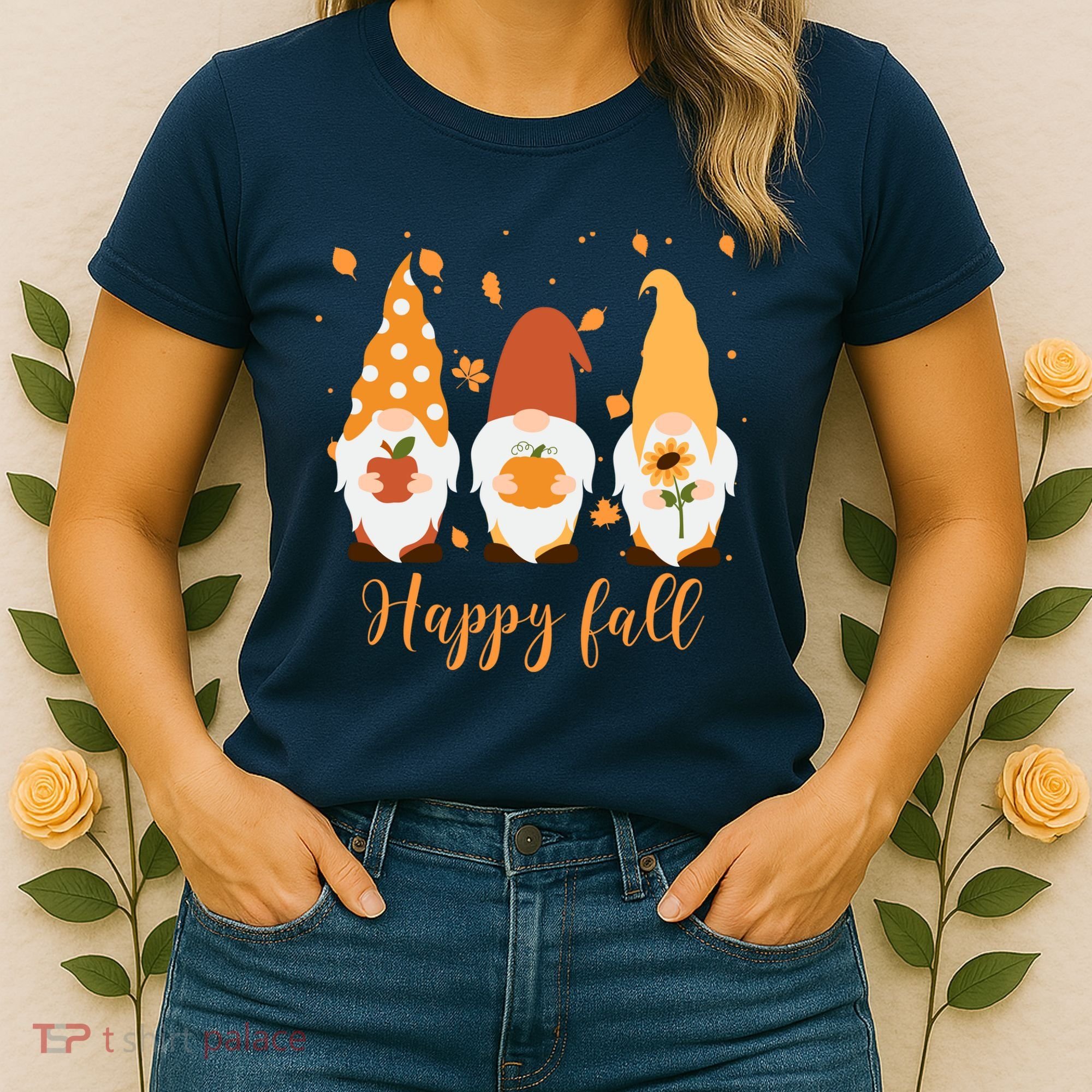 Happy Fall Gnome Festive Cute Women's T-Shirt