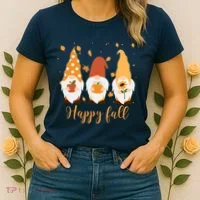 Happy Fall Gnome Festive Cute Women's T-Shirt thumb 2