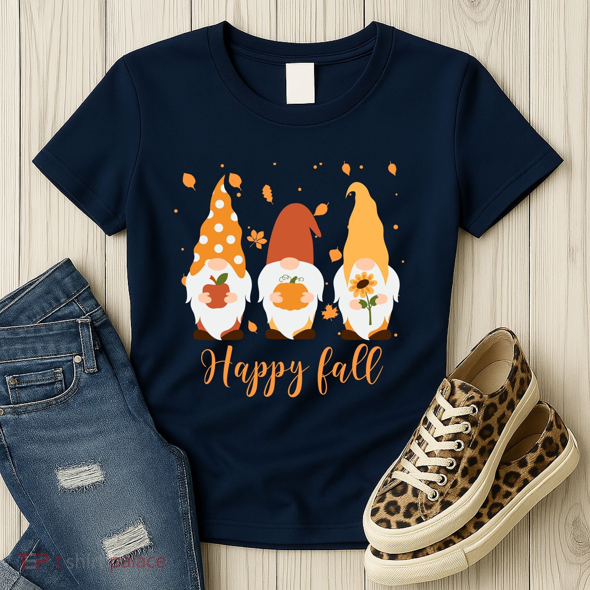 Happy Fall Gnome Festive Cute Women's T-Shirt