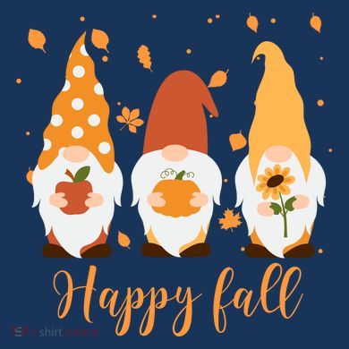 Happy Fall Gnome Festive Cute Women's Tri-Blend 3/4-Sleeve Raglan Shirt