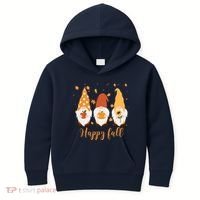 Happy Fall Gnome Festive Cute Kids Hoodie thumb 0