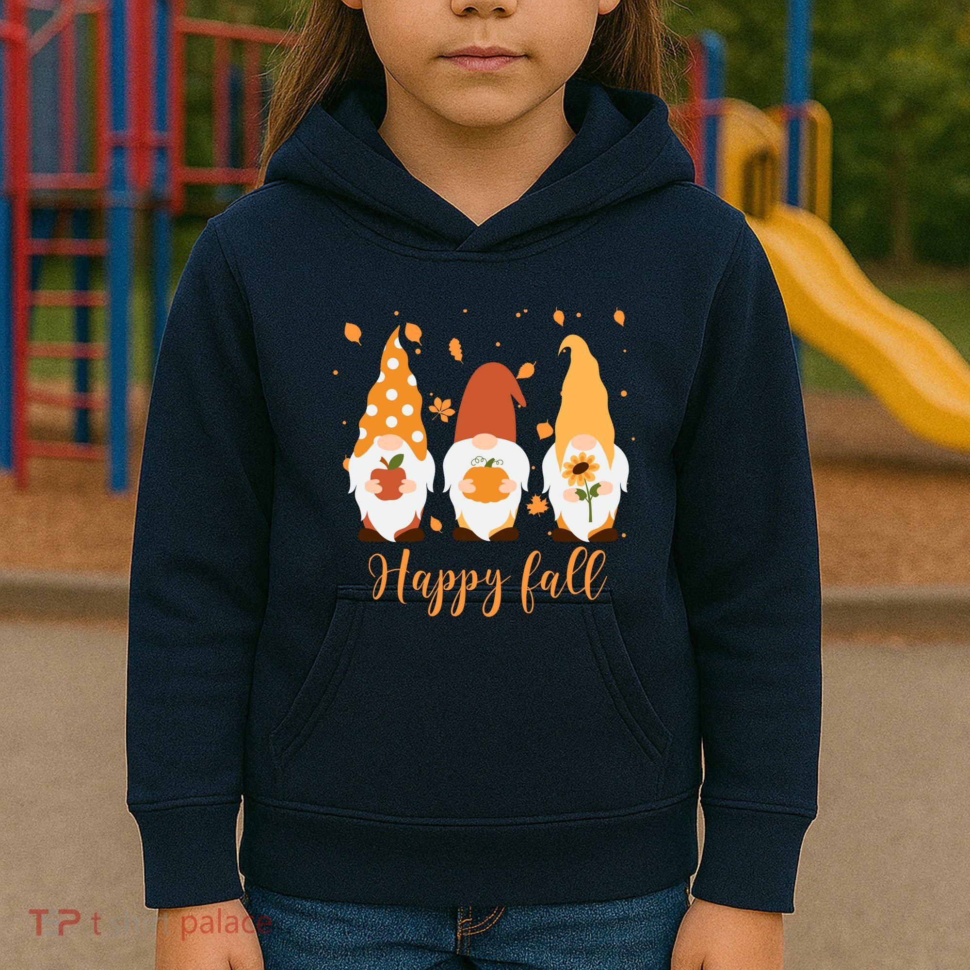 Happy Fall Gnome Festive Cute Kids Hoodie