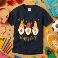 Happy Fall Gnome Festive Cute Kids T-Shirt thumb 3