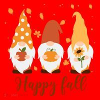 Happy Fall Gnome Festive Cute Santa Hat thumb 1