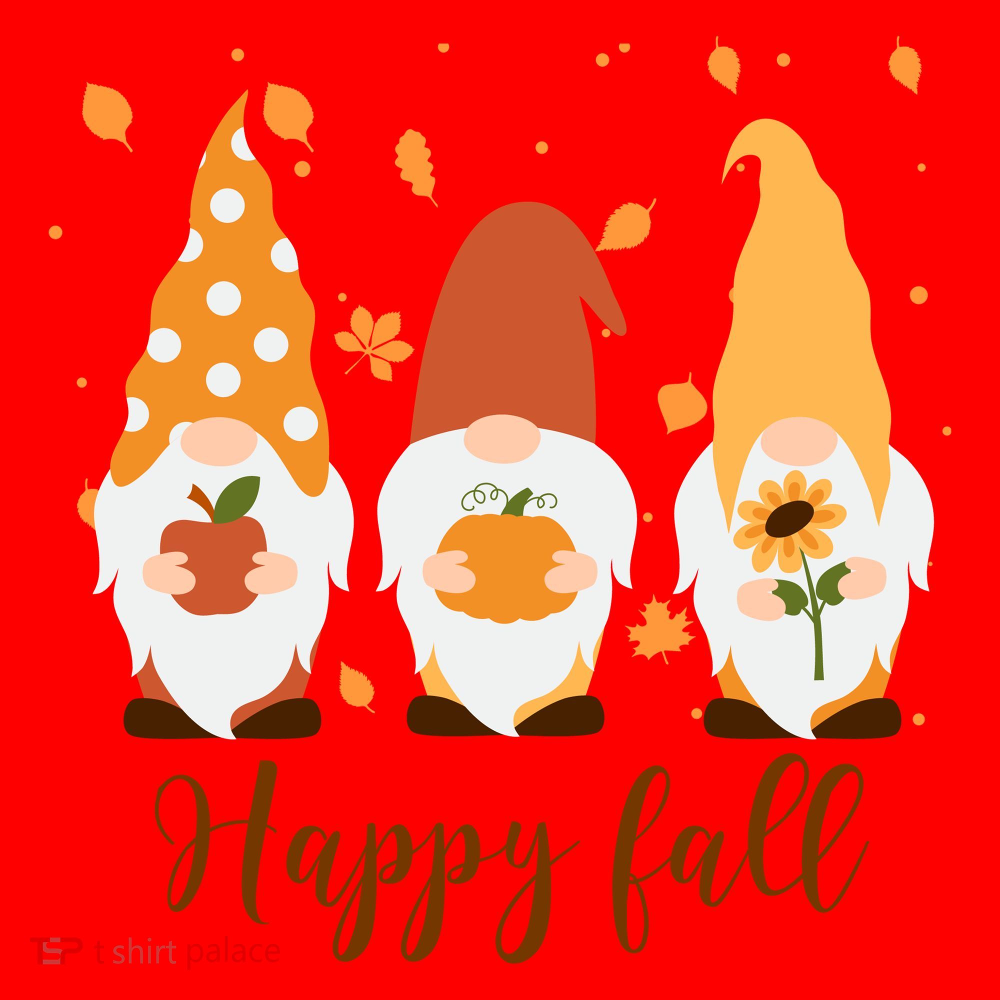 Happy Fall Gnome Festive Cute Santa Hat