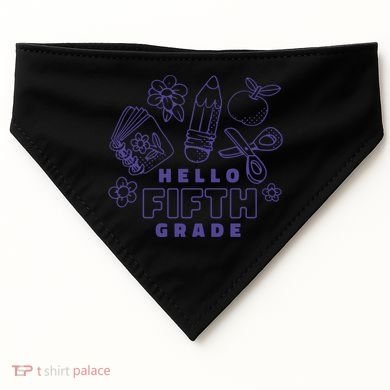 Hello Fifth Grade School USA-Made Doggie Bandana