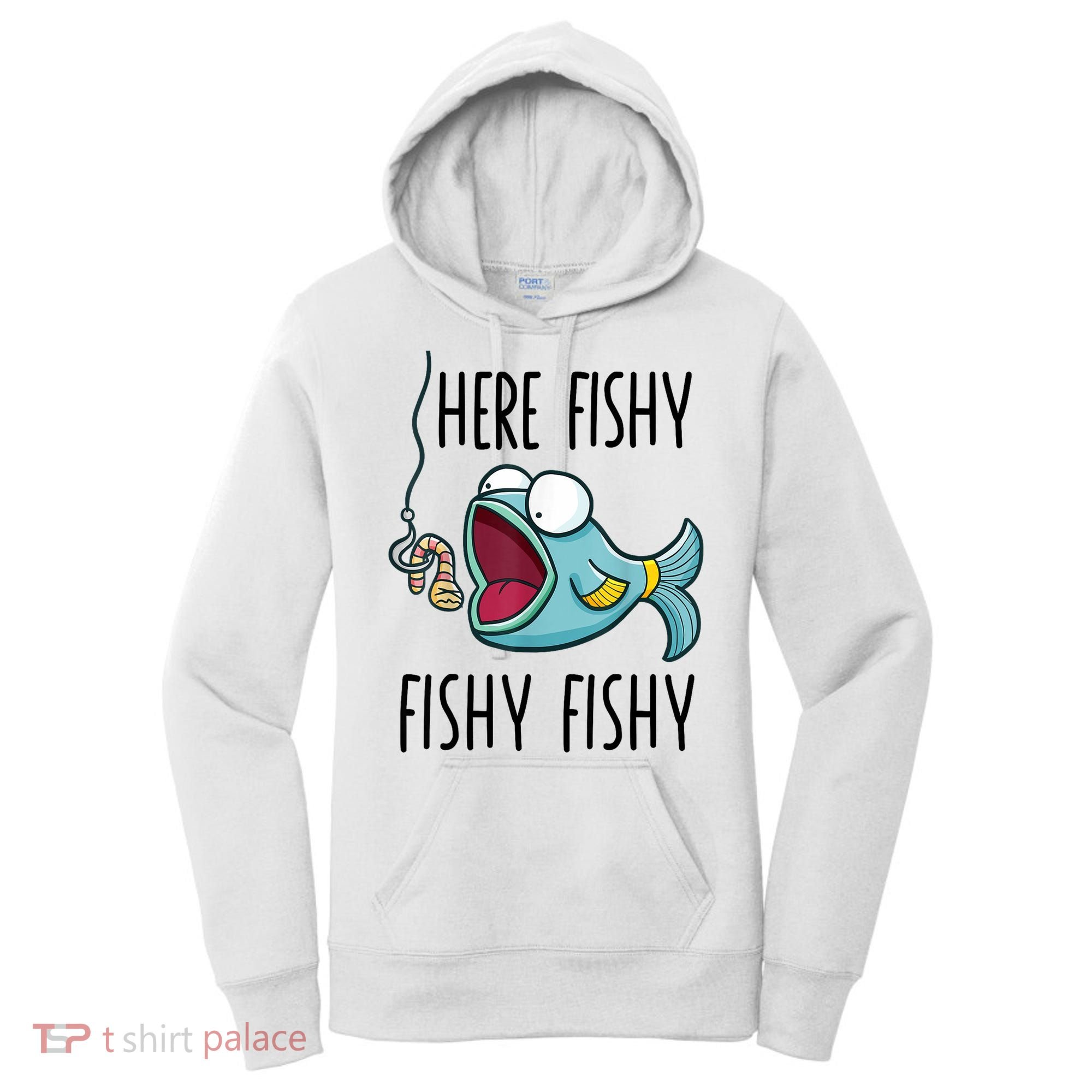 Here Fishy Girl Cute Fish Funny Fishing Gift Women's Hoodie