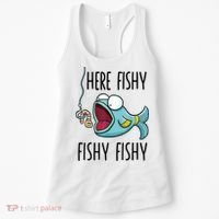 Here Fishy Girl Cute Fish Funny Fishing Gift Women's Tank Top thumb 0