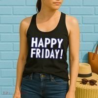 Happy Friday Gif Weekend Celebration Work Office Women's Tank Top thumb 2