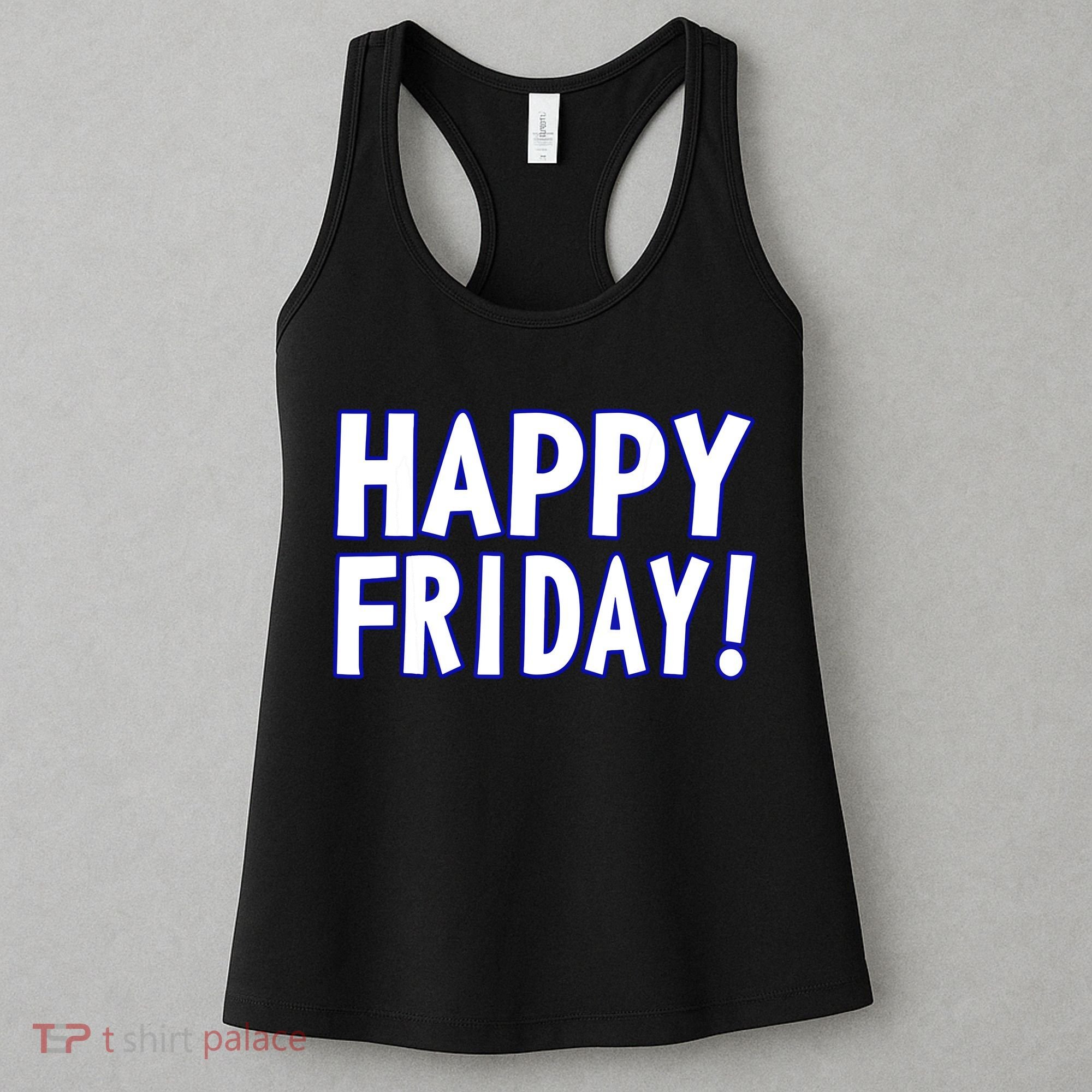 Happy Friday Gif Weekend Celebration Work Office Women's Tank Top