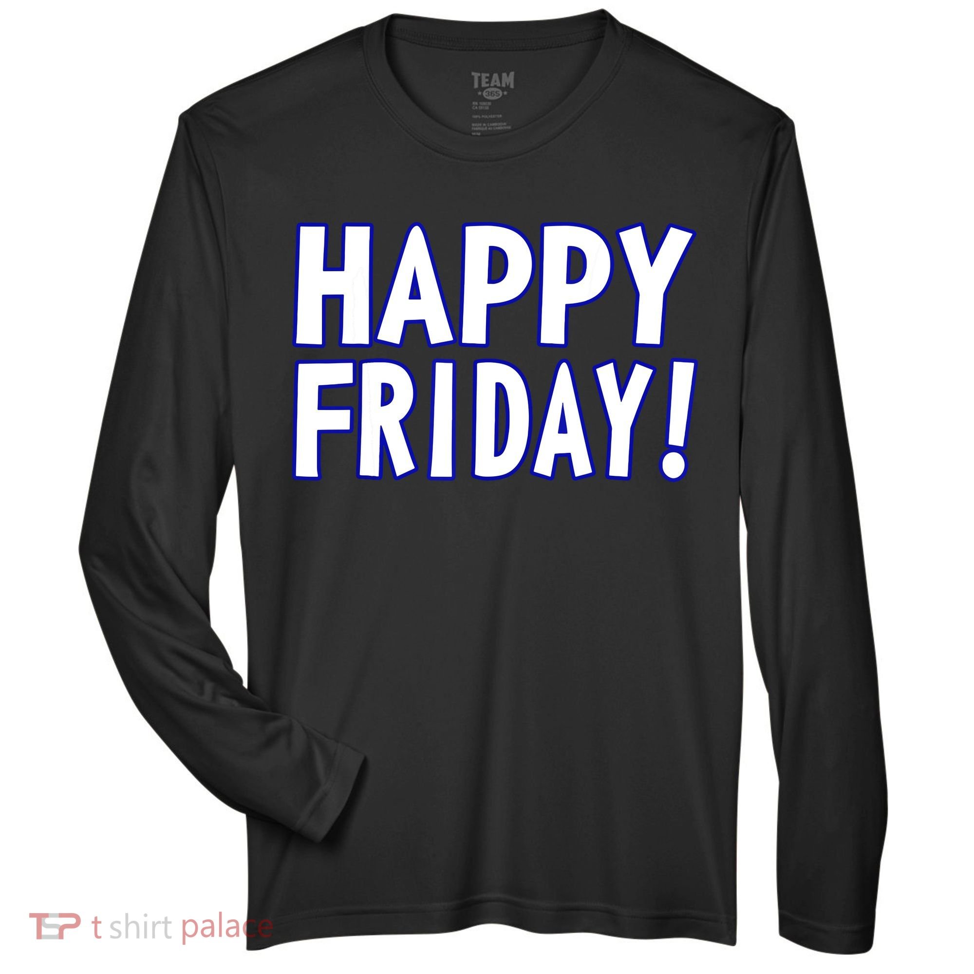 Happy Friday Gif Weekend Celebration Work Office Zone Performance Long-Sleeve T-Shirt