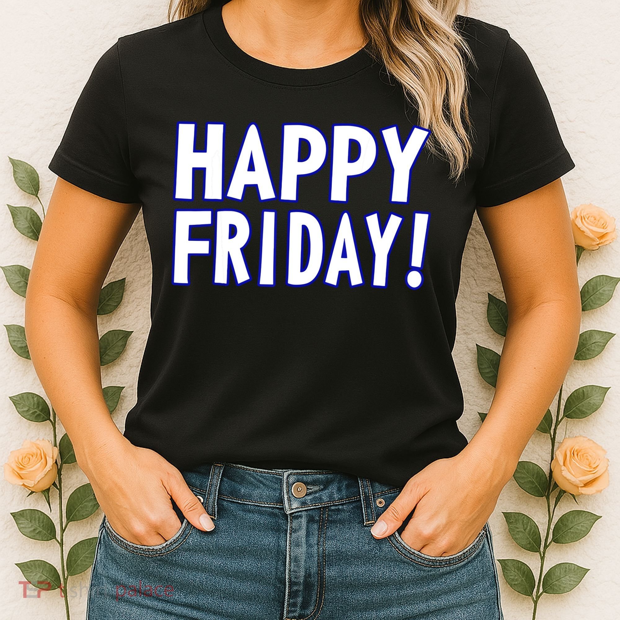 Happy Friday Gif Weekend Celebration Work Office Women's T-Shirt