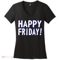Happy Friday Gif Weekend Celebration Work Office Women's V-Neck T-Shirt thumb 0