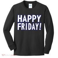 Happy Friday Gif Weekend Celebration Work Office Kids Long Sleeve Shirt thumb 0