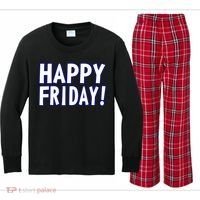 Happy Friday Gif Weekend Celebration Work Office Kids Long Sleeve Plaid Pajama Set thumb 0