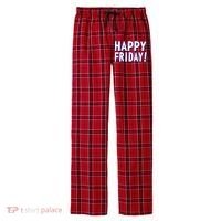 Happy Friday Gif Weekend Celebration Work Office Men's Flannel Plaid Pajama Pants thumb 0
