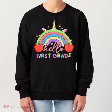 Hello First Grade Rainbow Back To School Women's Sweatshirt