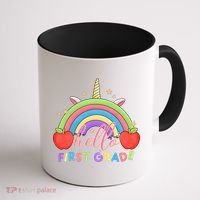 Hello First Grade Rainbow Back To School Coffee Mug thumb 1