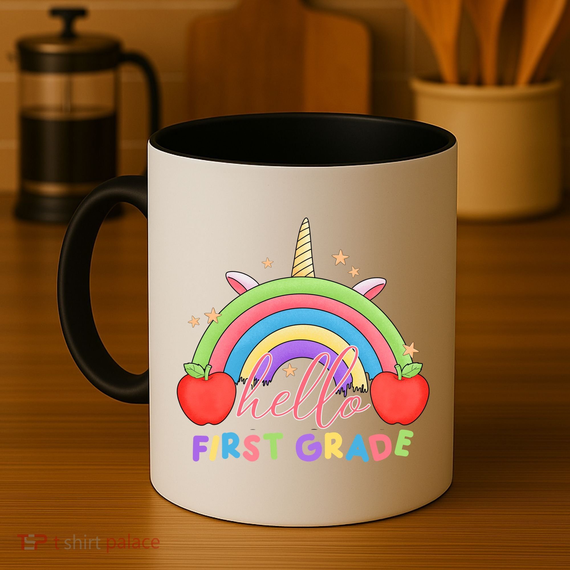 Hello First Grade Rainbow Back To School Coffee Mug