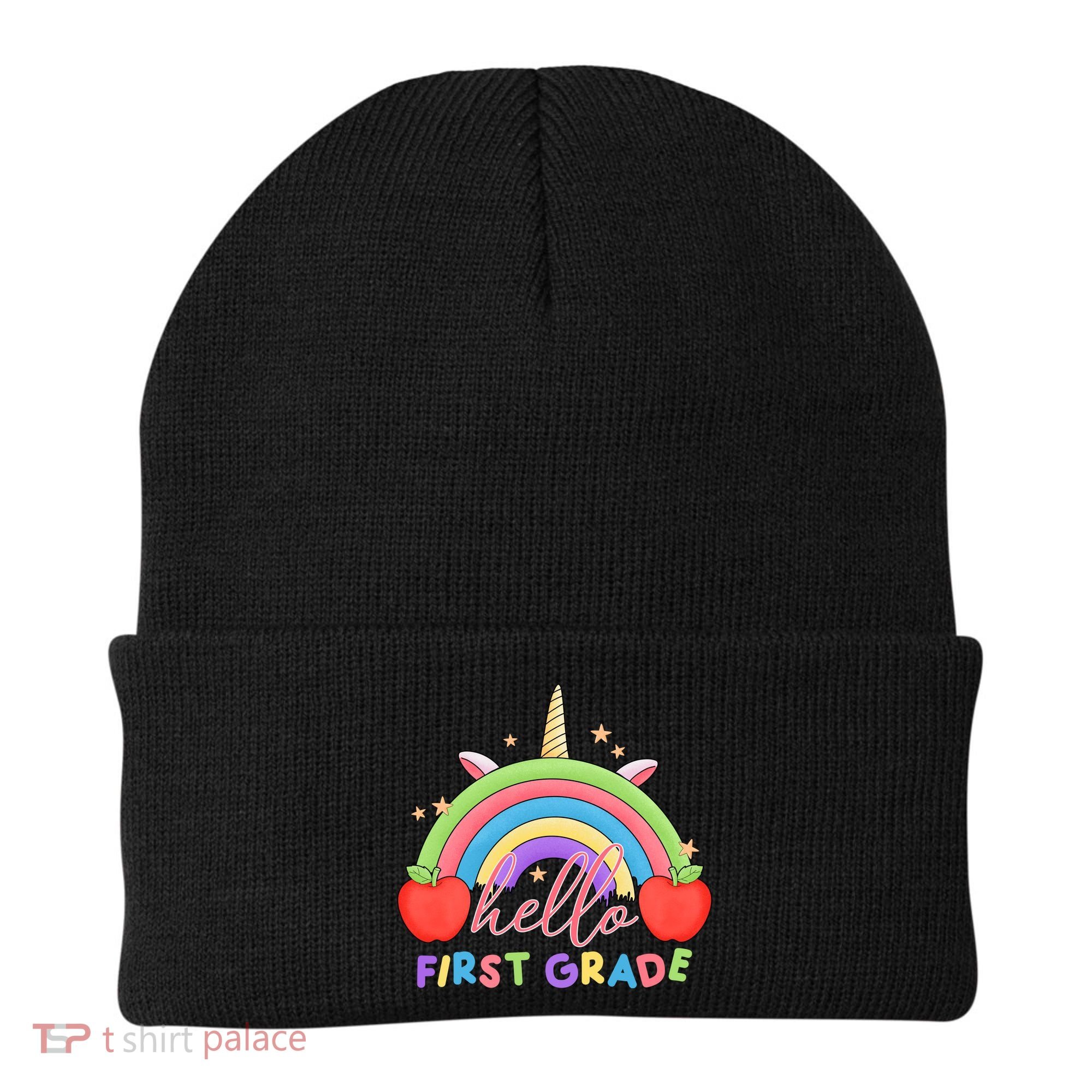 Hello First Grade Rainbow Back To School Beanie