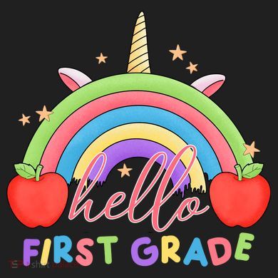 Hello First Grade Rainbow Back To School Crop Fleece Hoodie
