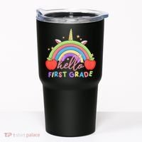 Hello First Grade Rainbow Back To School Tumbler thumb 0