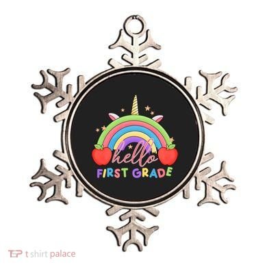 Hello First Grade Rainbow Back To School Ornament