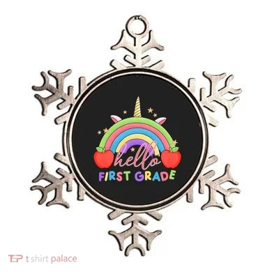 Hello First Grade Rainbow Back To School Ornament