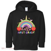 Hello First Grade Rainbow Back To School Toddler Hoodie thumb 0