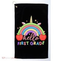 Hello First Grade Rainbow Back To School Golf Towel thumb 0