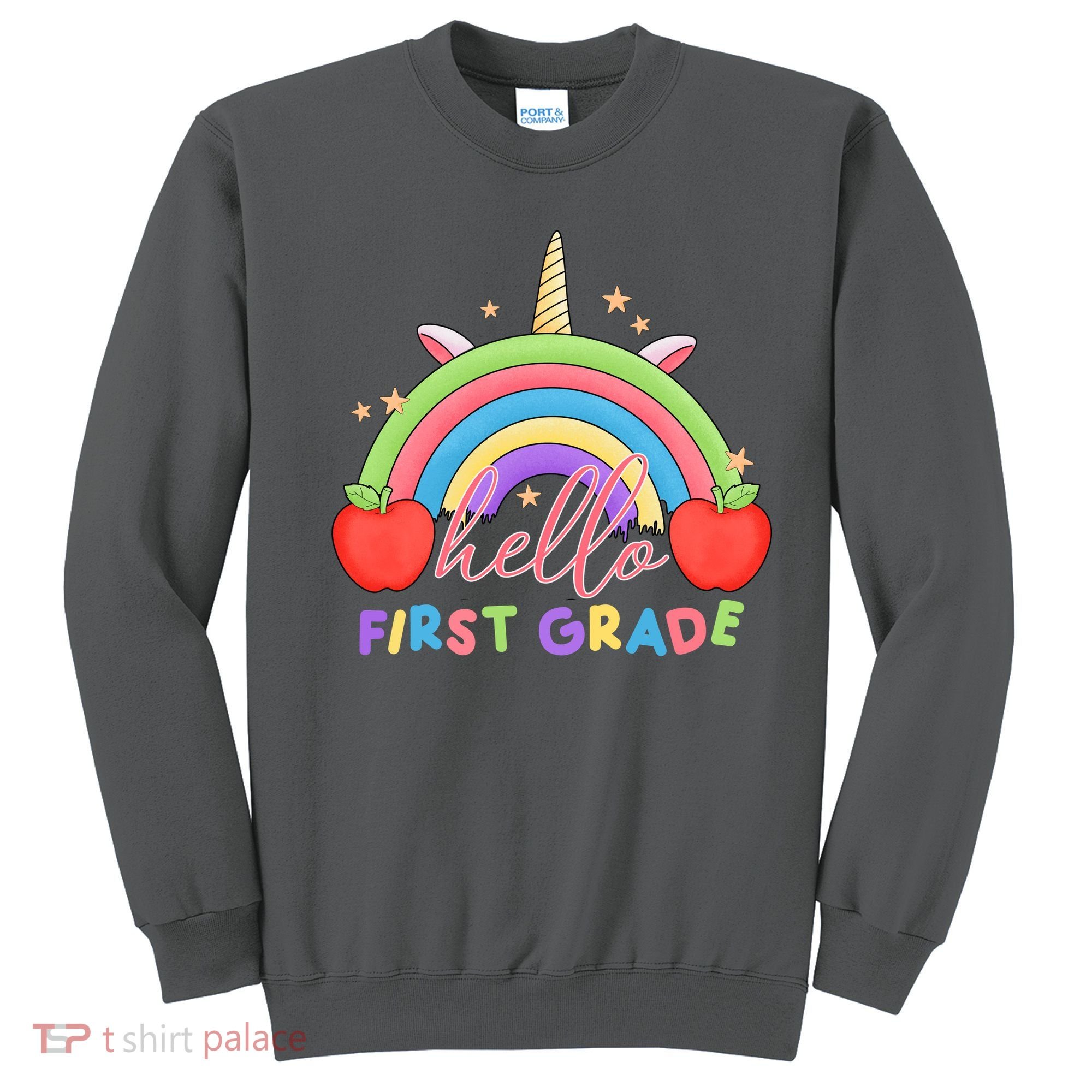 Hello First Grade Rainbow Back To School Sweatshirt