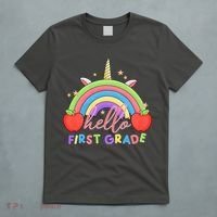 Hello First Grade Rainbow Back To School T-Shirt thumb 5