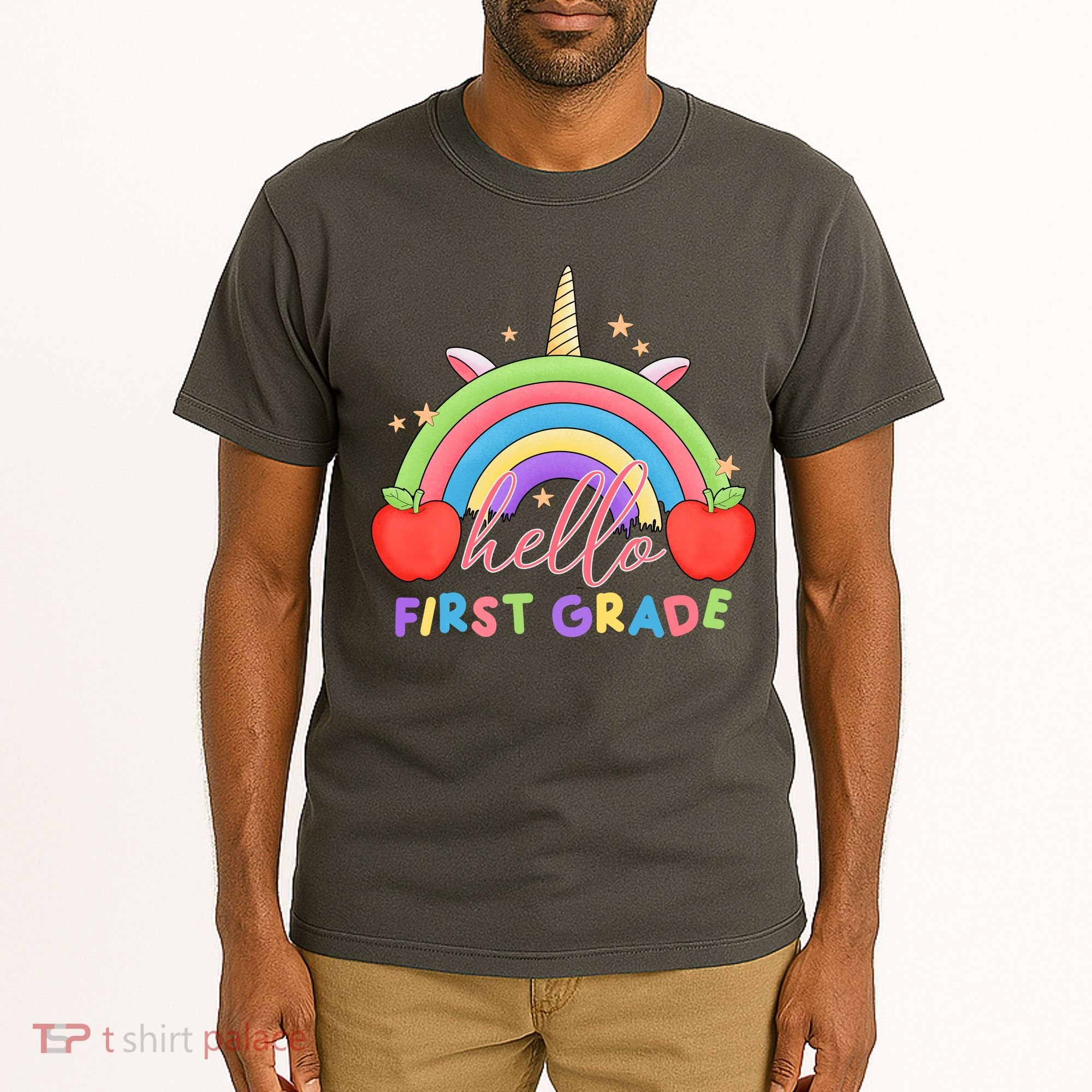 Hello First Grade Rainbow Back To School Tall T-Shirt