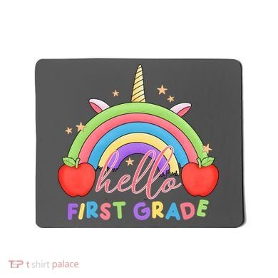 Hello First Grade Rainbow Back To School Mousepad